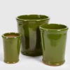 EDG Enzo De Gasperi Set 3 Vasi Glaze Svasati in Ceramica Verde 2 non solo peltro bomboniere ed oggettistica